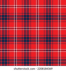 A Seamless Scottish Tartan pattern in bold and strong red colors, awesome yet brave.