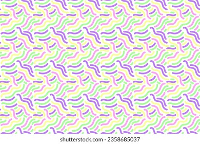 Seamless scribble lines abstract pattern illustration in squiggle style. drawing for printing on wallpaper, textile, wrapping paper. Creative minimalist style art background for children 
