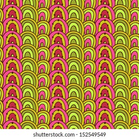 Seamless scribble wavy pattern. Decorative abstract acid background