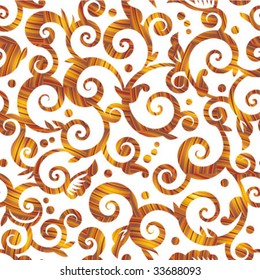 Seamless scrolls and swirls vector textured floral pattern ( for high res JPEG or TIFF see image 33688096 )
