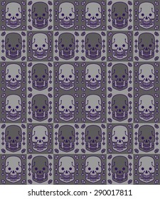 Seamless Scull Pattern, colorful, vector