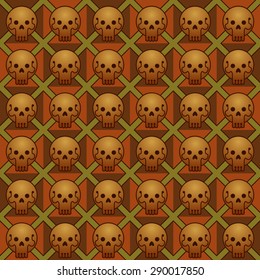 Seamless Scull Pattern, colorful, vector