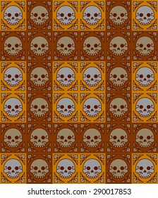 Seamless Scull Pattern, colorful, vector