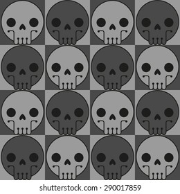 Seamless Scull Pattern, grey, vector