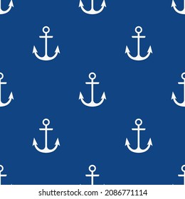 Seamless sea anchor. Geo design with trendy circle shapes. Geometric black circles with polka dots on a white background. Ocean theme. Ideal for fashion, textile design, decor and fabrics.