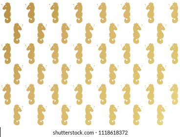 Seamless sea cute pattern with seahorse summer pattern vector