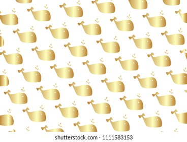 Seamless sea cute pattern with whale, summer pattern vector