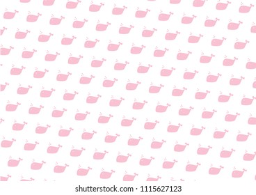 Seamless sea cute pattern with whale, summer pattern vector