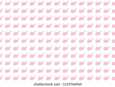 Seamless sea cute pattern with whale, summer pattern vector