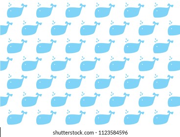 Seamless sea cute pattern with whale, summer pattern vector