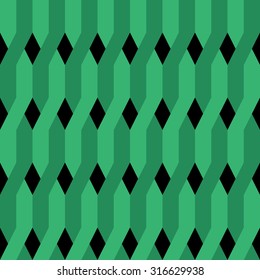 Seamless sea green, green and black colored zigzag pattern - Vector and illustration