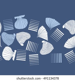 Seamless sea horizontal pattern, halftone.