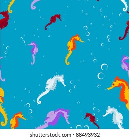 Seamless sea horse background