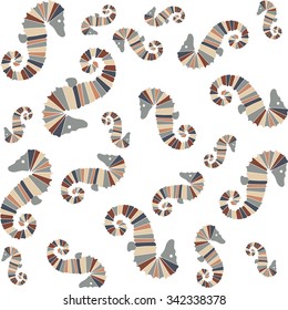 Seamless Sea Horse Background  - vector illustration
