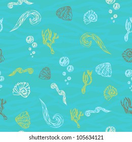 Seamless sea pattern.