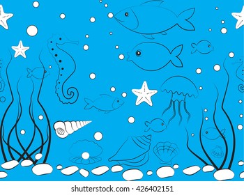 Seamless sea pattern