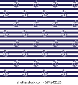 Seamless sea pattern in anchor
