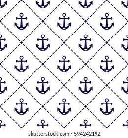Seamless sea pattern in anchor