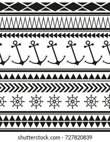 Seamless sea pattern in anchor