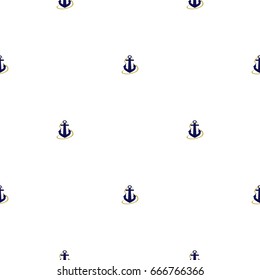 Seamless sea pattern in anchor. White background.