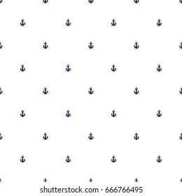 Seamless sea pattern in anchor. White background.