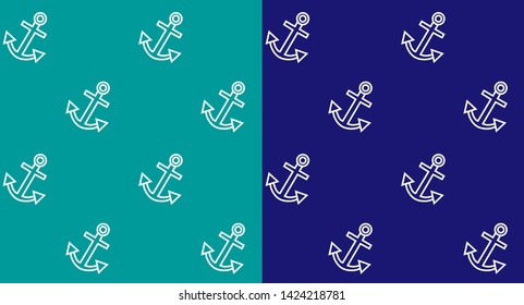 Seamless sea pattern with anchors. Vector illustration
