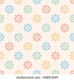 Seamless sea pattern. Colorful  Nautical backgrounds .Marine theme. Happy vacation time on the sea .Vector illustration