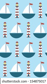 seamless sea pattern design. vector illustration