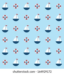 seamless sea pattern design. vector illustration