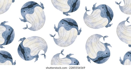 seamless sea pattern. Endless pattern with underwater world, colorful fish seamless pattern. Underwater background. Cute pattern for various products, clothing, textiles, etc