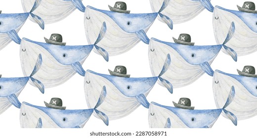 seamless sea pattern. Endless pattern with underwater world, colorful fish seamless pattern. Underwater background. Cute pattern for various products, clothing, textiles, etc