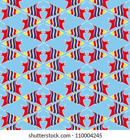 seamless sea pattern with fishes.marine theme.vector illustration