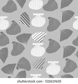 Seamless sea pattern, halftone . Hand drawn.
