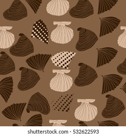 Seamless sea pattern, halftone . Hand drawn.