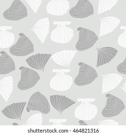 Seamless sea pattern,  hole,  spots,shells, doodles . Hand drawn.