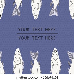 Seamless sea pattern with place for text. Vector illustration.