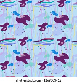 Seamless sea pattern. Ready to use textile design