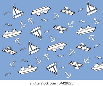 seamless sea pattern in vector