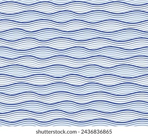 Seamless sea pattern. Vector abstract background with stylized sea waves.