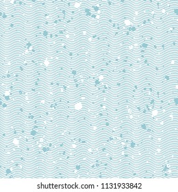 Seamless sea pattern with waves and splashes. Abstract vector illustration.