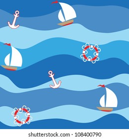 Seamless sea pattern.marine theme