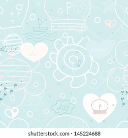 Seamless sea print. vector illustration.