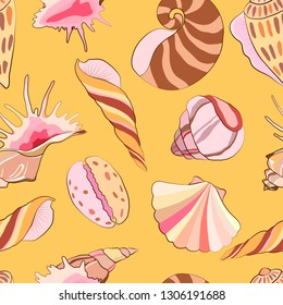 seamless sea shell pattern