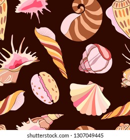 seamless sea shell pattern