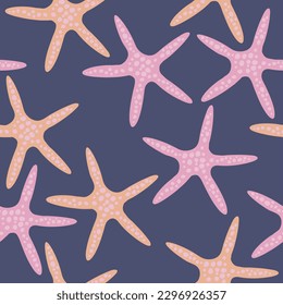 Seamless sea shell vector pattern. Good for textile, packaging paper.