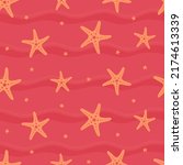 seamless seamless sea star, starfish pattern and background vector illustration