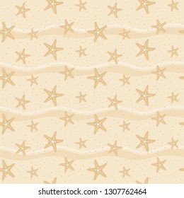 seamless seamless sea star, starfish pattern and background vector illustration