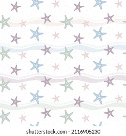 seamless seamless sea star, starfish pattern and background vector illustration
