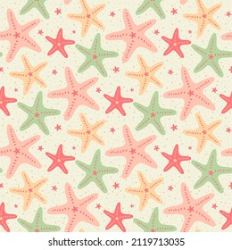 seamless seamless sea star, starfish pattern and background vector illustration