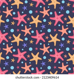 seamless seamless sea star, starfish pattern and background vector illustration